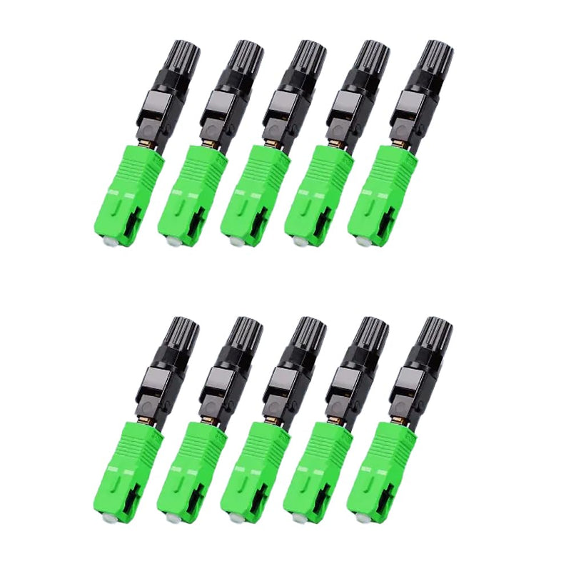 Guakiili Fibre Optic Connector SC-APC Connector Pack of 10, Fibre Optic Cold Splicer SC/APC FTTH Quick Connector with Embedded Leather Wire