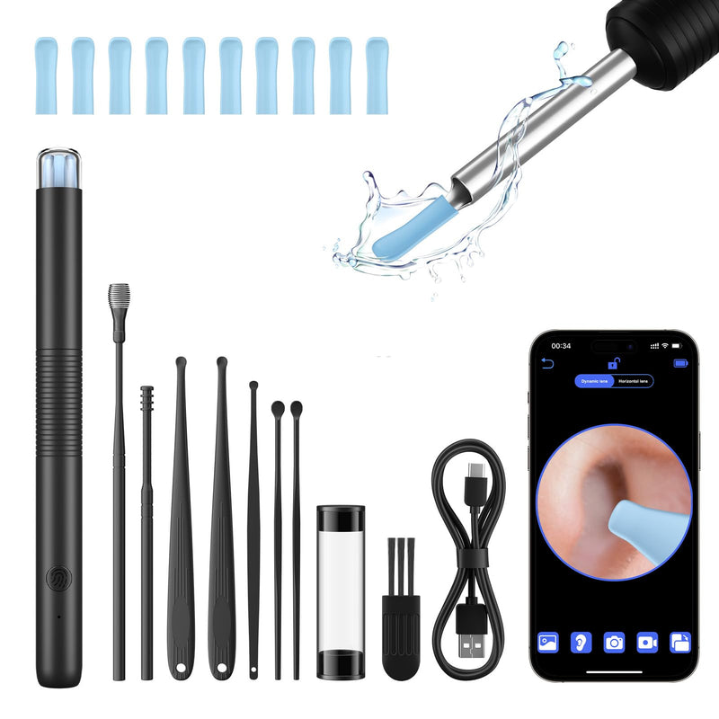 [AUSTRALIA] - NEUTYPECHIC Ear Wax Remover Otoscope Wifi Ear Cleaner Camera HD Wireless Waterproof Ear Mirror 360° Wide Angle Ear Cleaner with 3.5 mm Lens and 6 LEDs for iPhone, iPad and Android Smartphones 