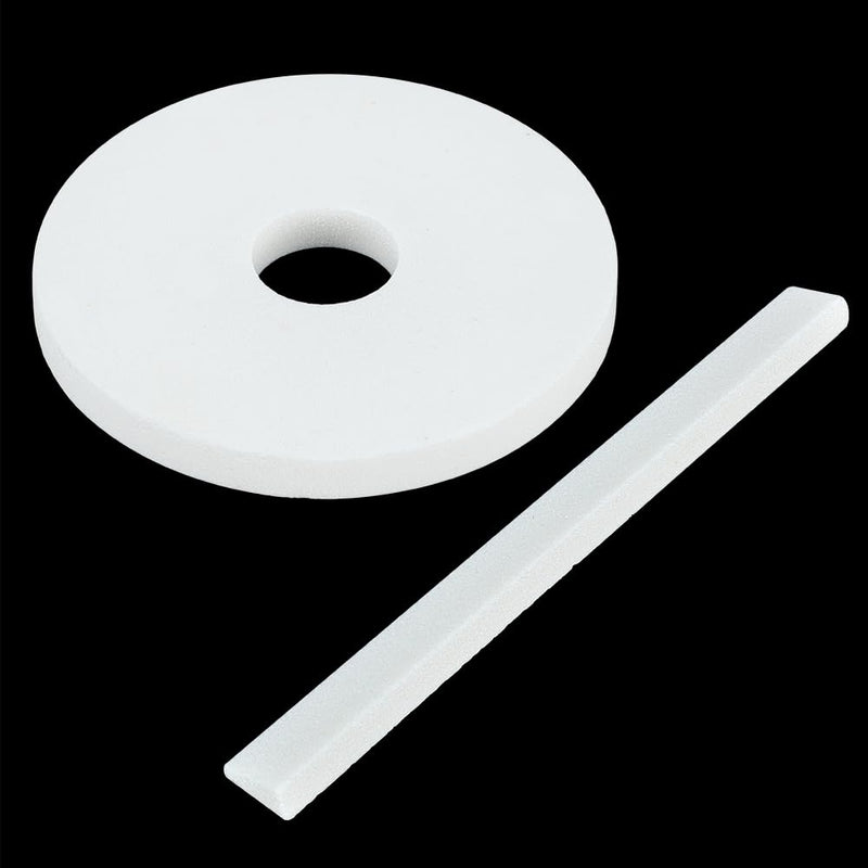 WEBEEDY 2 Pcs Pottery Stilt Stone Abrasive Stone for Smoothing and Shaping Ceramic Surfaces,7.1" Strip & 3.1" Round Clay Modeling Pottery Tools Pottery Kiln Tools for Clay Polishing Craft Supplies