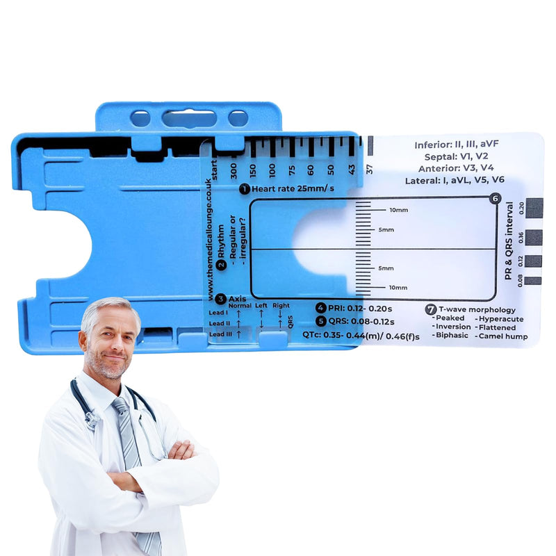 [AUSTRALIA] - Ecg 7 Step Ruler, Ecg/Ekg 7 Step Ruler Card, Portable Ecg Ruler Plastic Ruler Measuring Tool, Provides Data Support, Wear-resistant and Durable, Suitable for Doctors, Medical Students, etc. 
