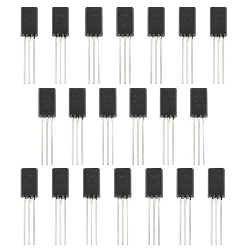 OTOTEC 10 Pairs 3-Pin PNP Silicon Transistors Kit 2SB647AC 2SD667AC B647A D667A Replacement Electrical Components Transistors Black