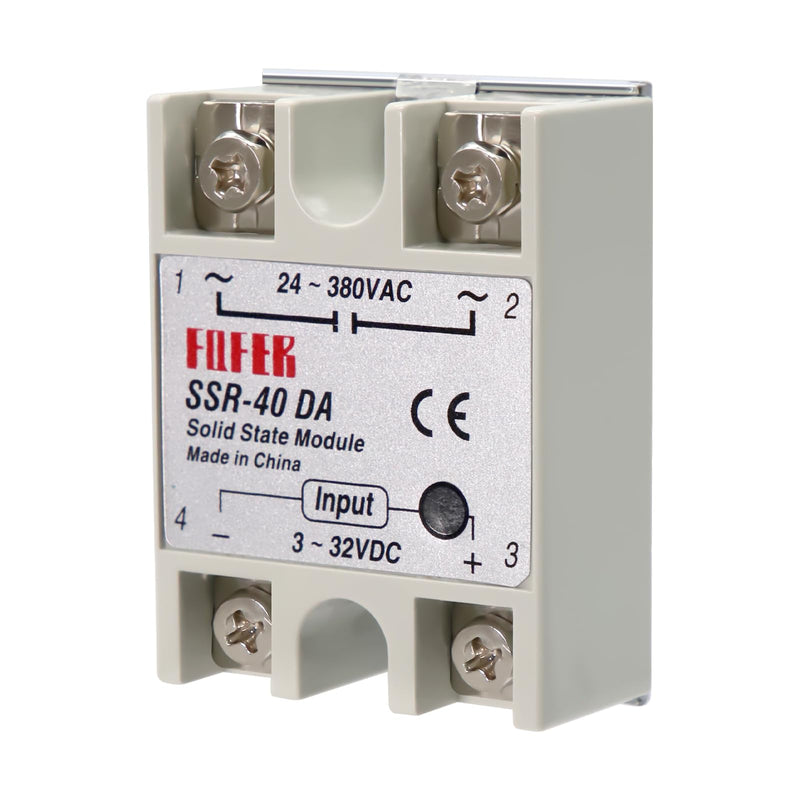 SSR-40DA Solid State Relay AYWHP SSR Relay Solid State Relay SSR 40DA Single-Phase Solid State Relay Input 3-32V DC Output 24-380V AC