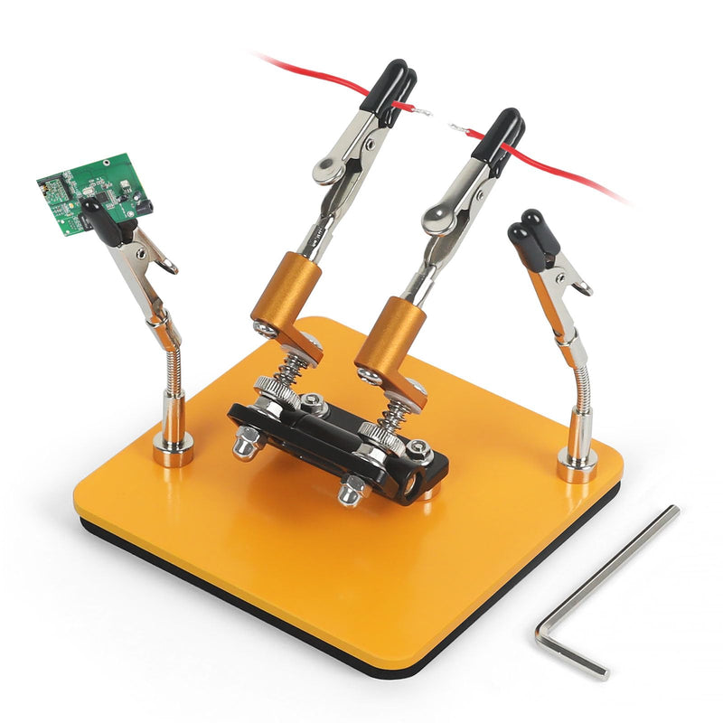 Magnetic Helping Hands Soldering Station with 10 x 10 cm Stable Base, 4 Flexible Arms Soldering Aid - 360° Rotating and Adjustable Multifunctional Tool Third Hand 10cm * 10cm