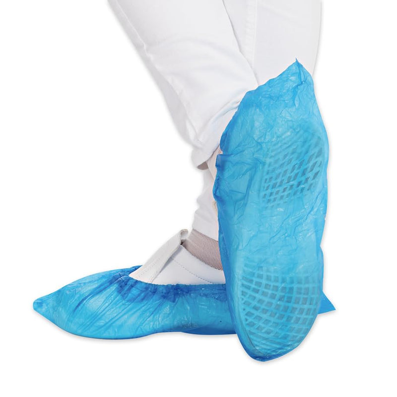 [AUSTRALIA] - Hygostar 200 x Shoe Covers Disposable Blue CPE Overshoes Shoe Covers Waterproof Overshoes Heel Protection for Shoes Shoe Covers Tear-Resistant Overshoes Elastic Overshoes 