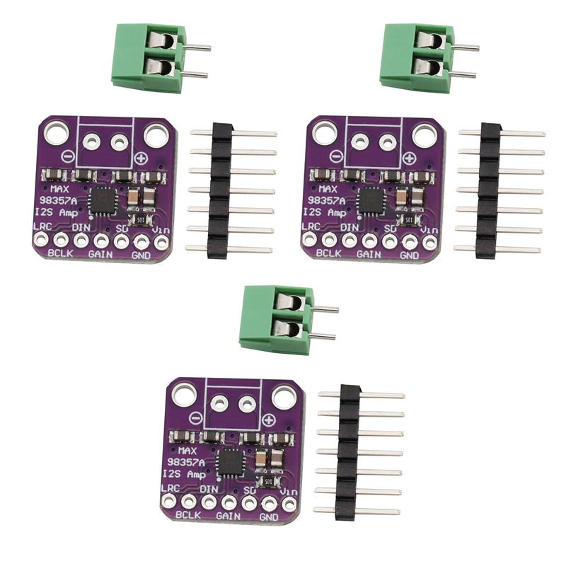 Heevhas MAX98357 Audio Power Amplifier Module I2S Class D Filterless Audio Amplifier Board for Raspberry Pi (Pack of 3)