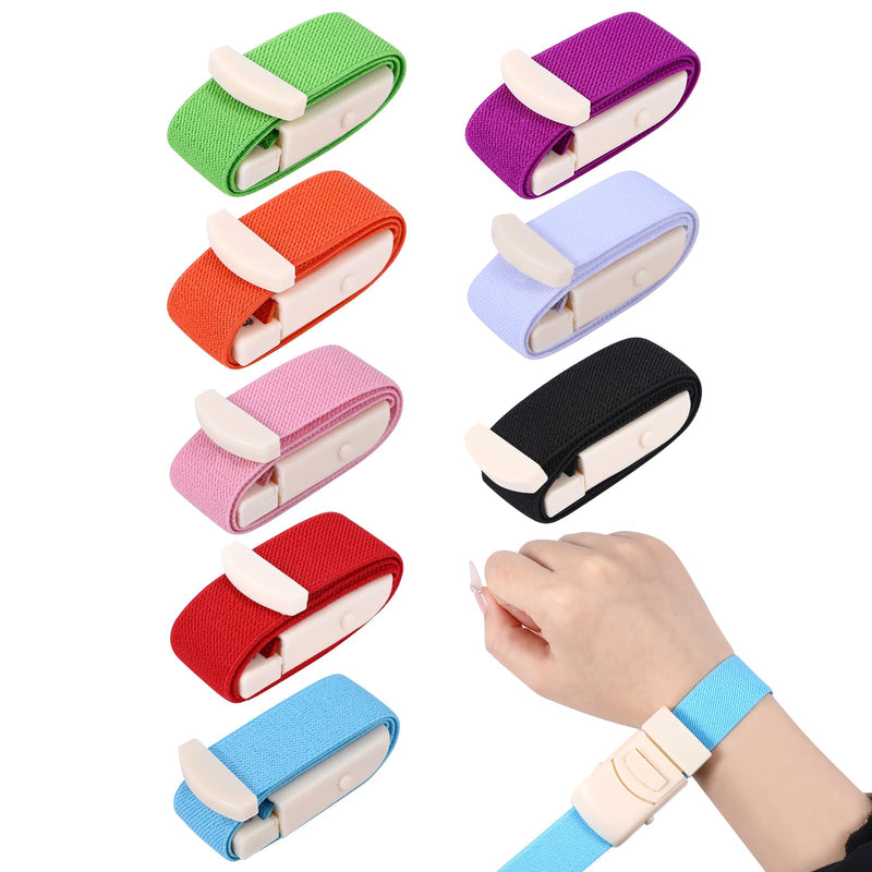 [AUSTRALIA] - Pack of 8 Storage Tubes, Blood Collection Set, Vein Stowage Tube with Buckle, Tourniquet Holster, Blood Collection Set for Practising for Doctors, Sanitary Camping, Outdoor (8 Colours) 