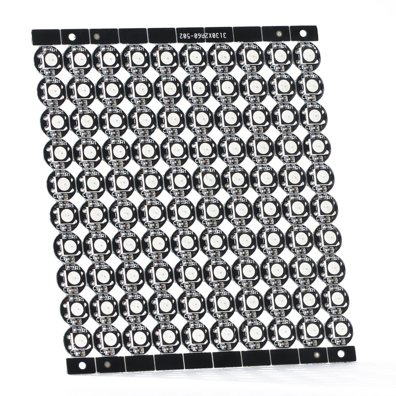 WS2812B RGB IC LED Panel, 10 x 10 100 LEDs Matrix 5050 SMD Individually Addressable LED Panel for Raspberry Pi, Arduino, DIY Projects Black 10 ×10 100Pixels