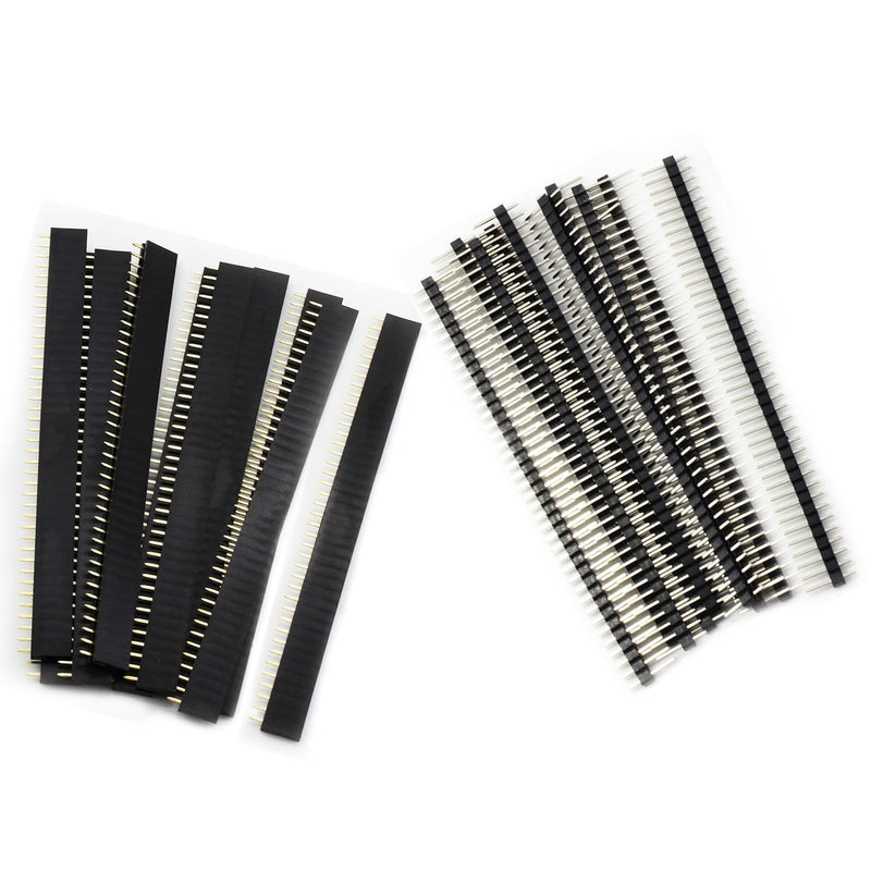 Pack of 50 2.54 mm Breakaway Board 40 Pin Connector Header Male and Female Pin Header PCB Soldering Pin Solder Pins Hole Grid Board for Arduino Prototype Shield