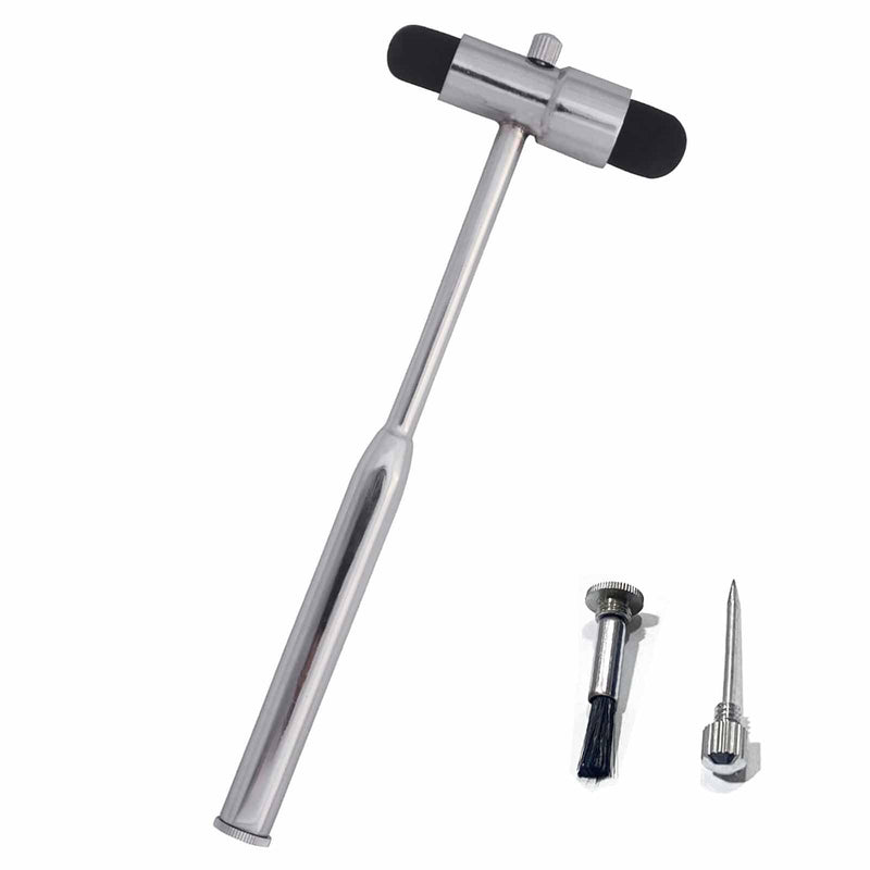 [AUSTRALIA] - Neurological Reflex Hammer with Built-in Brush and Needle, Reflex Hammer Medicine Made of Plastic with Double Head, Multifunctional Percussion Reflex Hammer, for Reflex Tests 