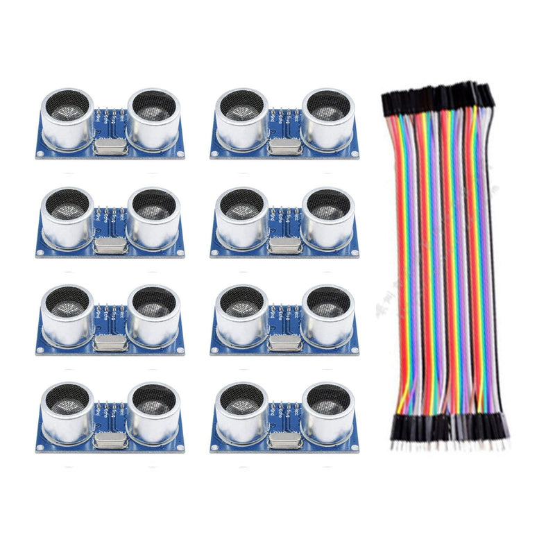 [AUSTRALIA] - Pack of 8 Ultrasonic Module Compatible with HC-SR04, Ultrasonic Module Distance Sensor, Supports 3.3-5 V for Arduino UNO, Robot, XBee, ZigBee etc. 