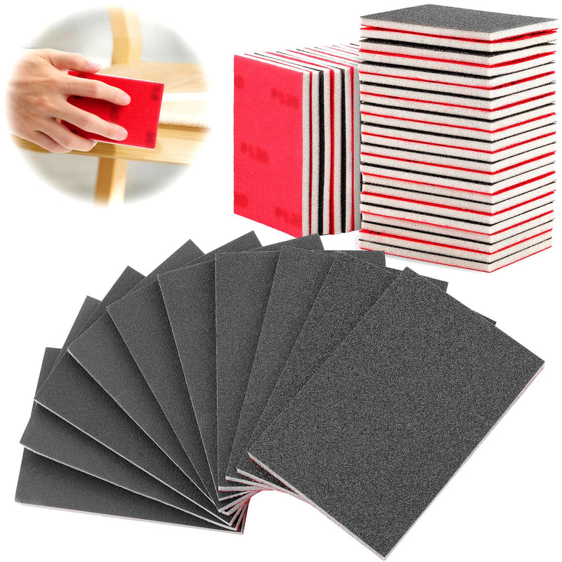 TXXATX 27 Pieces Sanding Sponge 180-3000 Grits Sponge Sanding Pads Wet and Dry Blocks Sandpapers Flexible Pads Washable and Reusable for Drywall Wood Furniture Metal Polishing Painting Auto Repair Mix Grits