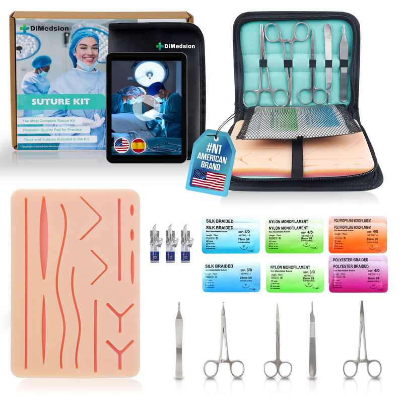Suture Practice Kit for Medicine and Vet Students, Suture Kit for Suture Practice with Multilanguage Elearning, Suture Kit Practice Medical Student, Practice Suture Kit, Suturing Kit, Suture Kits