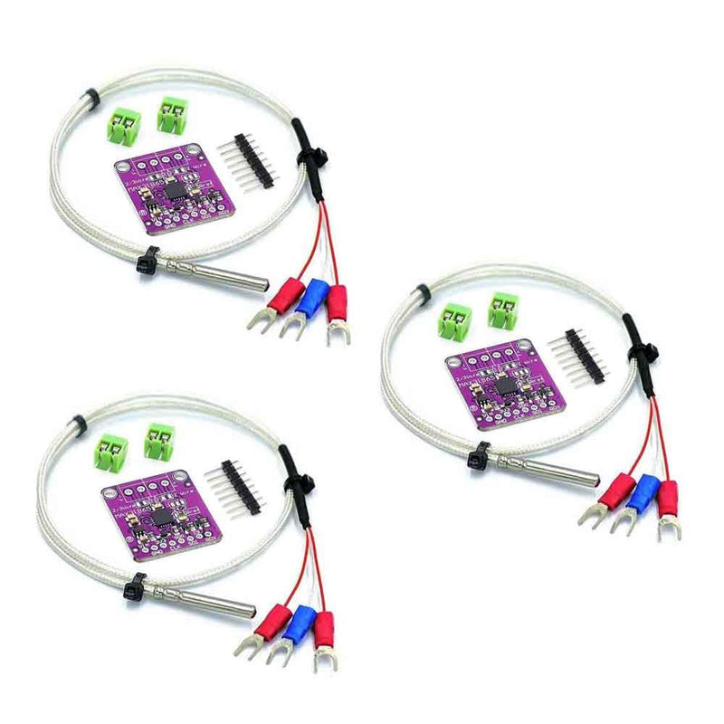 3 sets MAX31865 Module Sensor with PT100 Probe Wire 0.5 m