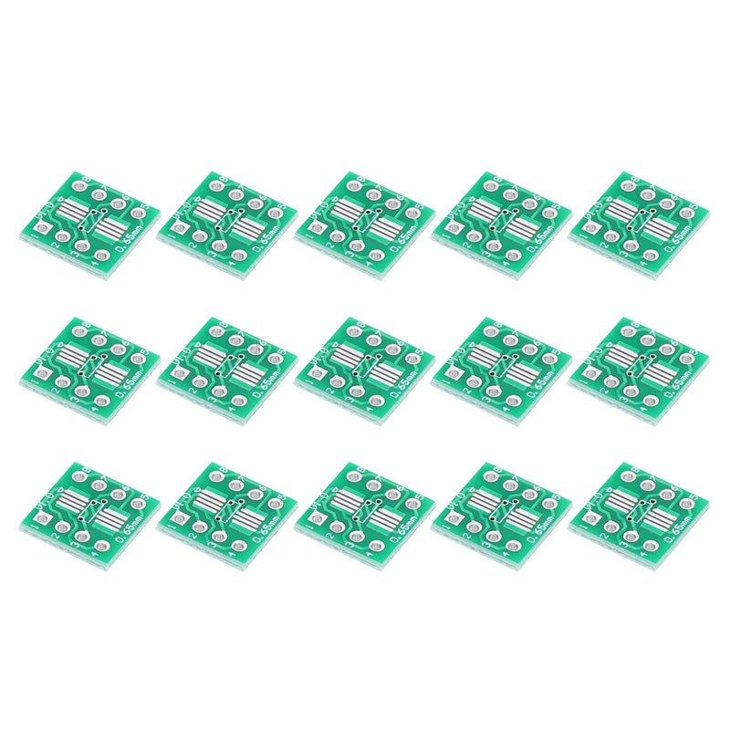 [AUSTRALIA] - QUARKZMAN 15pcs SOIC-8 to DIP-8 Slim Adapter 12x12mm 8 Pin Double Sided Prototype Connector Green PCB Converter Pin Board Adapter SO SOP8 to DIP8 