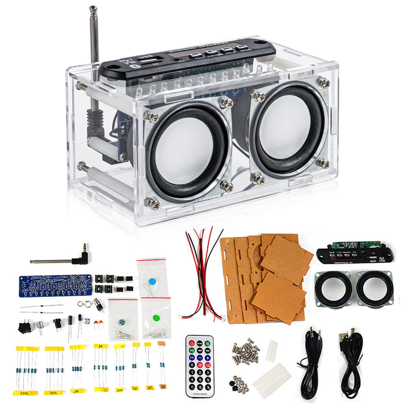 [AUSTRALIA] - Heemol Electronic Soldering Kit, Radio Mini Amplifier, 87.5-108 MHz, DIY Kit, Amplifier, Bluetooth Speaker with Spectrum with LCD Display with Remote Control, Soldering Practice, Loose Parts 