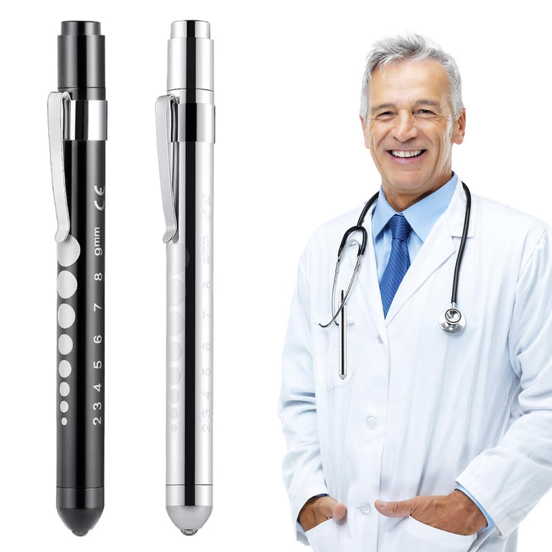 [AUSTRALIA] - Tomedeks 2 Items Nurse Accessories Pupil Light Pupil Lamp Diagnostic Light Nurse Emergency Service Accessories with Pupil Meter and Ruler 