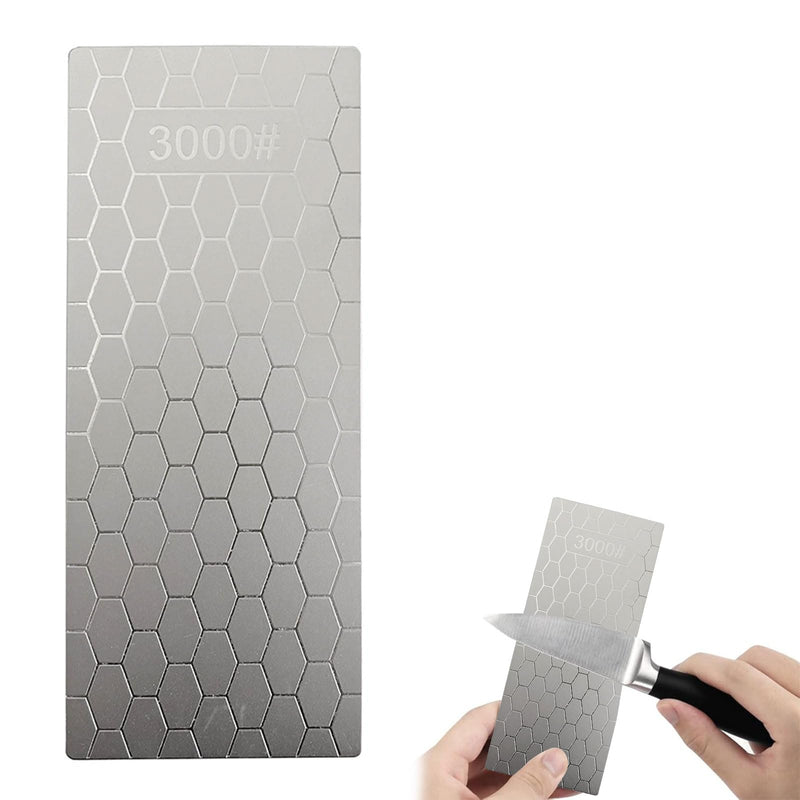 Diamond Whetstone, Whetstone, Sharpening Stones, Knife Sharpener, Knife Sharpener, 3000 Grit with Non-Slip Pad, Honeycomb Surface for Metal Blade Sharpening Polishing