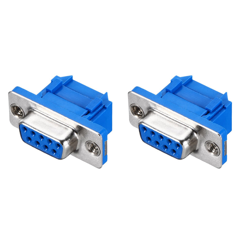 [AUSTRALIA] - QUARKZMAN D-Sub Connector DB9 IDC Crimp Connector Female 9 Pin 2 Row Female Serial Junction Box Breakout for Mechanical Equipment CNC Computer Pack of 2 
