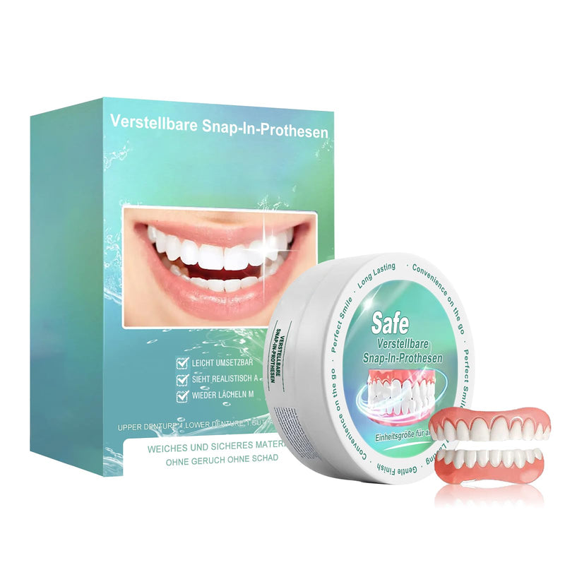 Dentures Fake Teeth, Smile Teeth Veneers, Cosmetic Temporary Teeth Dentures Prosthesis Artificial Veneers Teeth Top and Bottom, Dental Decoration Set Dental Decoration