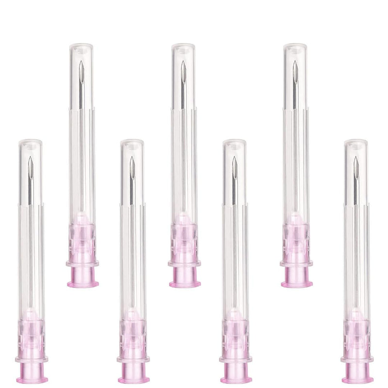Pack of 100 18 g x 1 inch (25 mm) stainless steel dosing accessories for refill liquids, individually packed, refill tubes for industry, science laboratories, for hobby and DIY, multi-purpose 18G x 1 inch (25 mm)