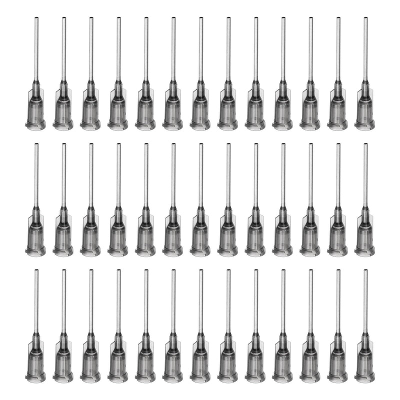 QUARKZMAN Industrial Blunt Tip Cannula 16G 1 Inch Length with Luer Lock Screw Connection, Dispensing Cannula for Liquid Glue Gun, 40 Pieces (Grey)