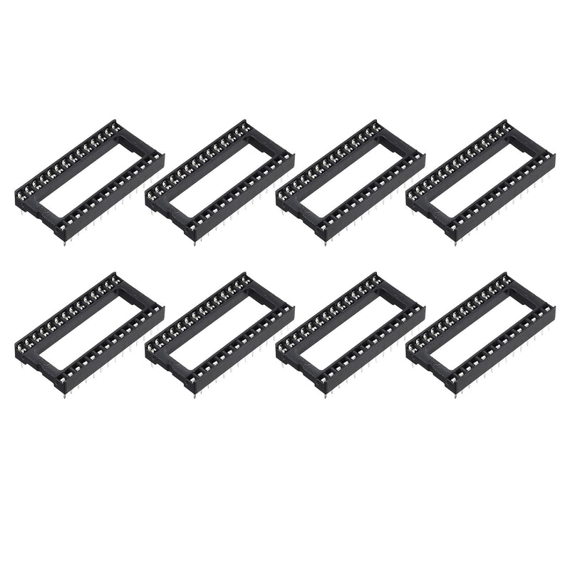 QUARKZMAN DIP IC Chip Socket Adapter 28 Pin IC Assortment Kit 2.54 mm / 0.1 Inch Pitch 15.24 mm Row Spacing for Breadboard Project, PCB Board Design Pack of 8