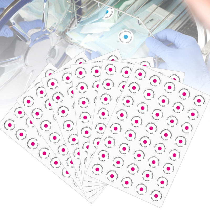 [AUSTRALIA] - ETO Sterilization Indicator Label Sticker - Ethylene Oxide Gas Chemical Adhesive Mark, 1.2" Diameter, 1000 Pcs 