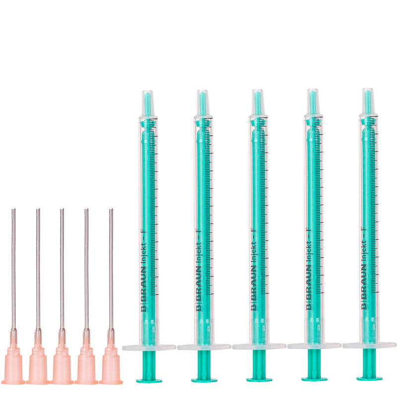 [AUSTRALIA] - MedixX Syringe Set Syringe Set Hobby Syringe with Blunt Needle Various Sizes for Hobby and DIY, Syringes Individually Sterile Packed (5 x 1 ml Syringe & 5 x Cannula) 5x 1ml Spritze & 5x Kanüle 