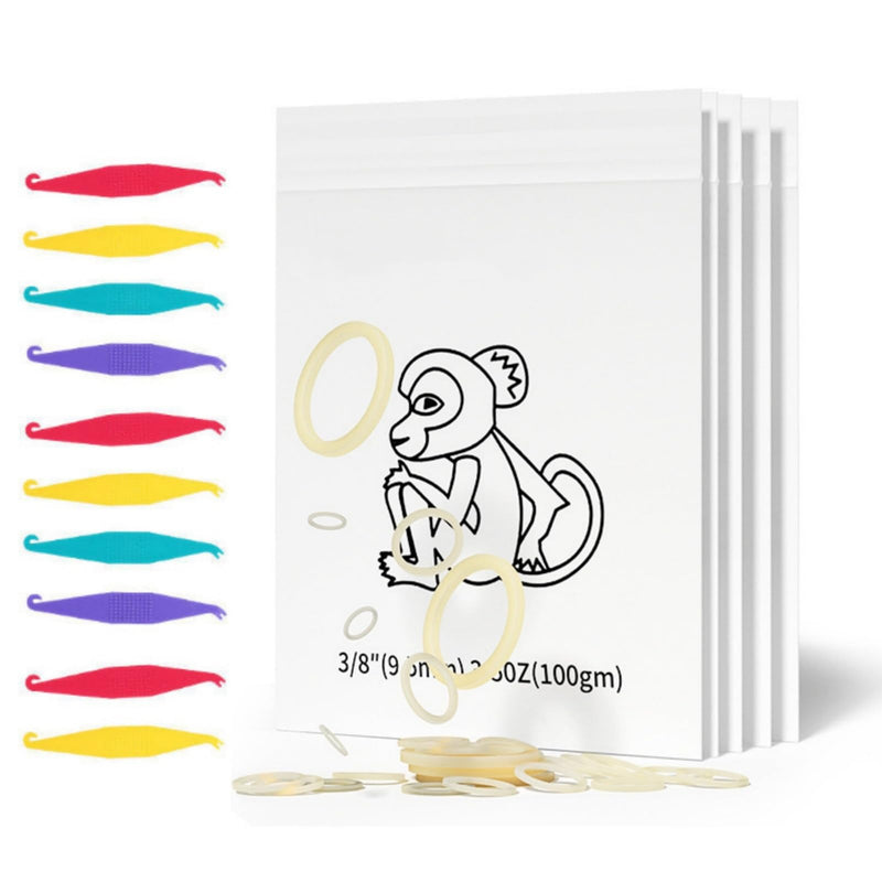 Pack of 500 Braces Rubber, Orthodontic Rubber Bands, Orthodontic Elastic with 10 Pieces Placer Braces Can Be Used for Orthodontics