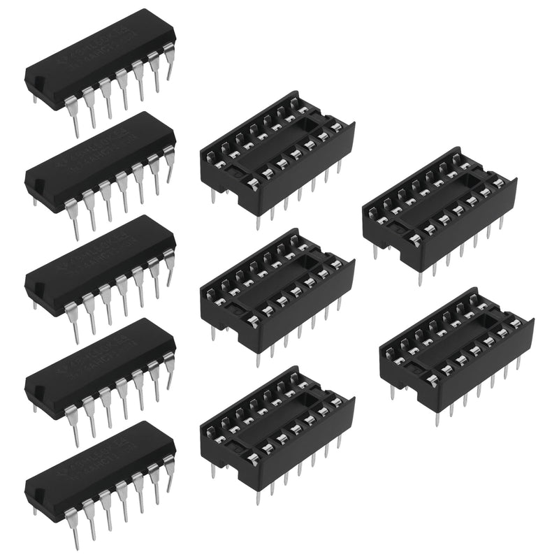 [AUSTRALIA] - Be In Your Mind 5 Sets SN74AHCT125N Quad-Bus Buffer Chips with Three States and Sockets for Buffering Digital Circuits 