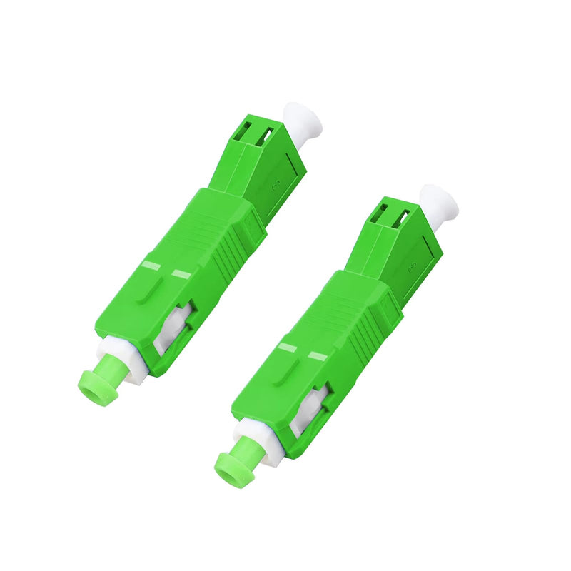 Pack of 2 Fibre Optic Coupling, LC/APC Female to SC/APC Male, SC Male-LC Female, Singlemode Fibre Optic Adapter, Hybrid Fibre Adapter Plug, for Connecting Fibre Optic Communication Devices