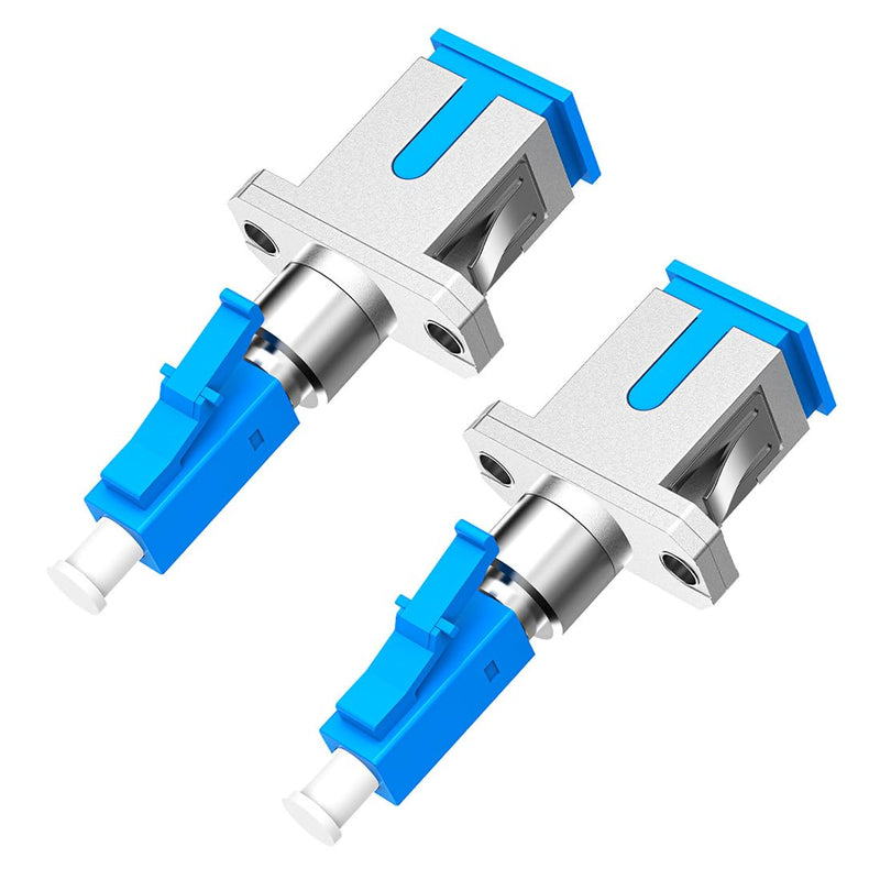 [AUSTRALIA] - Yuragim Pack of 2 Fibre Optic Adapter, SC/APC Female to LC/APC Male Singlemode, Lc/APC to Sc/APC, LC to SC Adapter for Durable & Fast Fibre Optic Coupling, 0.2 dB Low Loss (SC/APC-LC/APC) 