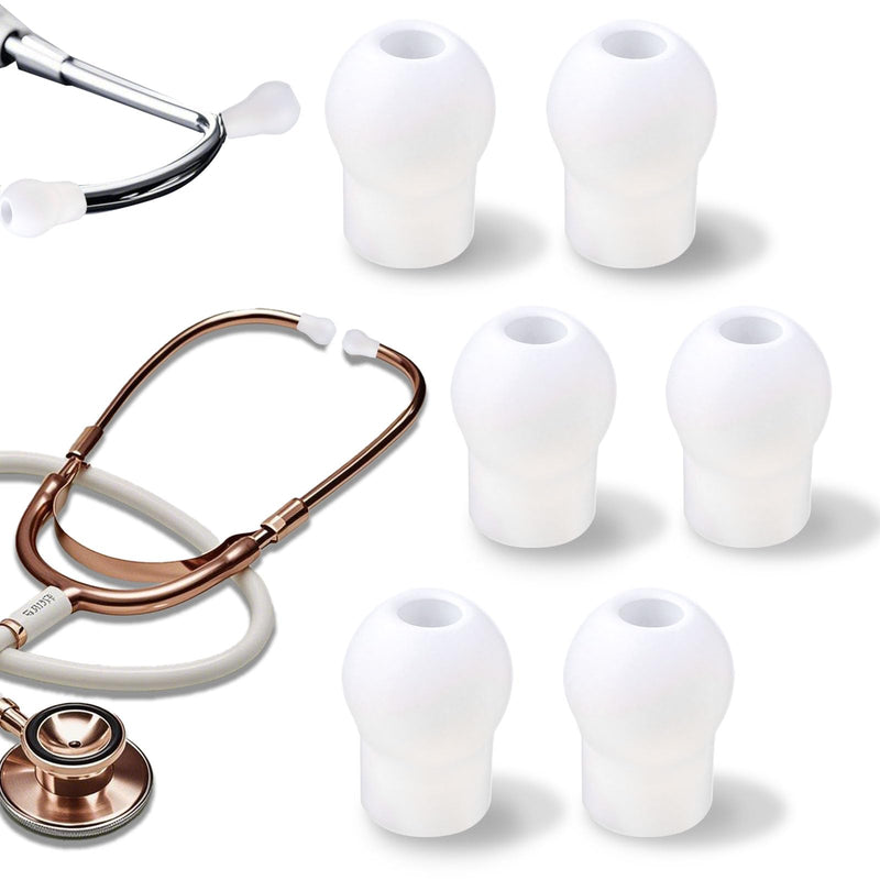 [AUSTRALIA] - 6pcs Stethoscope Ear Pieces Compatible with MDF & EKO & ADC, Superior Comfort & Noise Reduction Earbuds Silicone Earplugs Stethoscope Ear Tips Replacement for Nurses Doctors Gifts (White) 