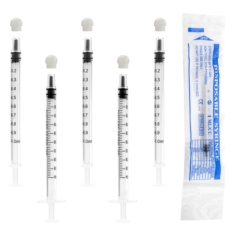 Pack of 10 1 ml Syringes Colostrum Syringe Disposable Syringes, Plastic Syringes with Caps Without Needle, Dosing Syringe for Refilling and Measuring Liquids, Laboratories, Animal Feeding 10 Stück 1ml