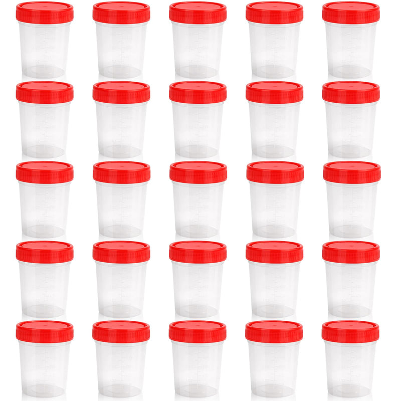 Urine Cup with Screw Lid, 25 Pieces 120 ml Sample Cups, Urine Sample Cup, Sample Container, Urine Container for Crafts, Medicine, Urine Samples