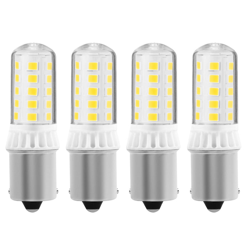 KUNKA B15S 12V LED Lamp 3W 400 Lumens, CRI85, 1156 Socket AC12V-24V for Landscape Patio Light Deck Light Lawn Mower, Snow Blower Replacement, 1103/1141 Single Contact Base (Cool White 6000K, Set of 4) Cool White 6000k 4er-Set