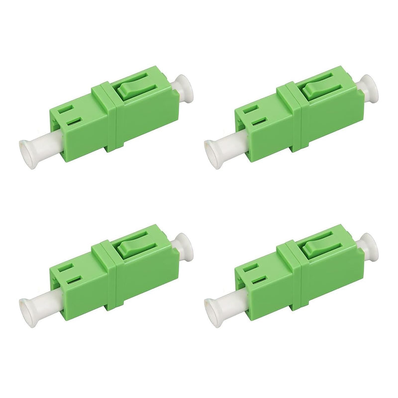 SHENGYIG Pack of 4 Fibre Optic Adapter, PC Singlemode Fibre Optic Coupling, Green LC-APC Female Simplex Single Mode, Ceramic Core, for Fibre Optic Communication System, Access Network