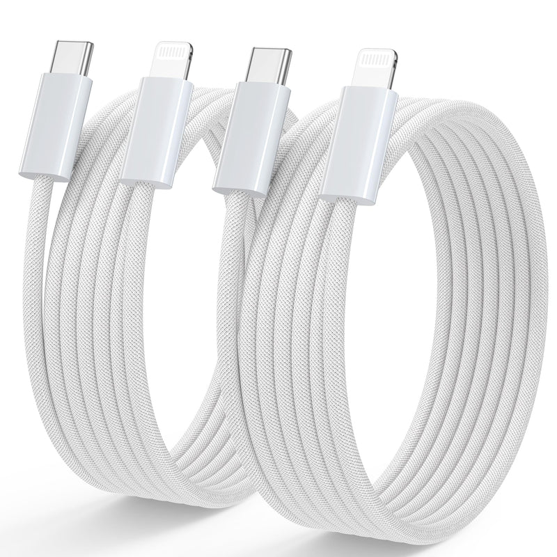 USB C Lightning Cable 1 m Pack of 2, [Apple MFi Certified] Power Delivery iPhone Charging Cable USB C for iPhone 14 13 12 11 Pro/Pro Max X/XS/XR/8 Plus 1 m + 1 m White
