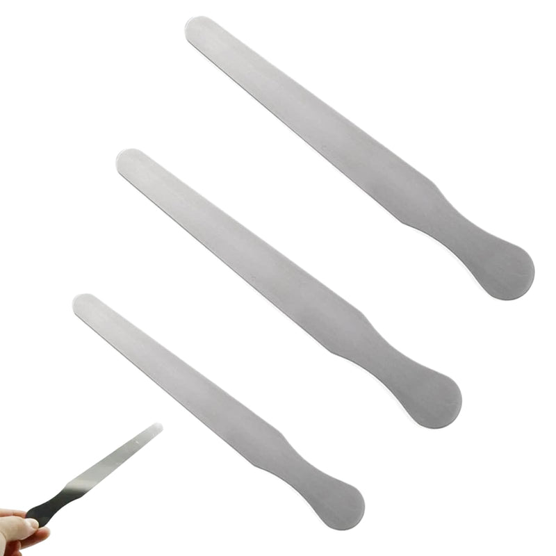 [AUSTRALIA] - Pack of 3 Stainless Steel Tongue Depressors, Stainless Steel Tongue Depressors for Crafts, Beauty Salon, Dental Examination (14 cm + 16 cm + 18 cm) 