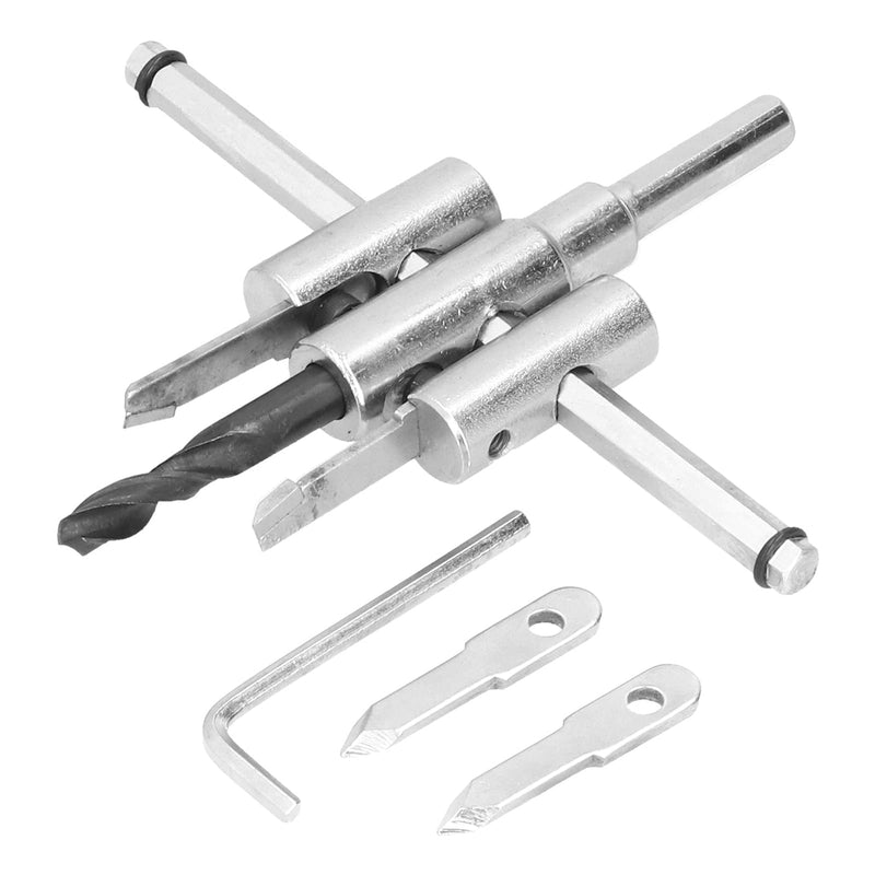 Munefe Adjustable Circular Hole Cutter, Sheet Metal Hole Cutter, Beam Cutter for Circular Saws for Wood, Plastic, Acrylic, Plasterboard, Ventilated Concrete, etc. (40-120 mm) 40-120 mm
