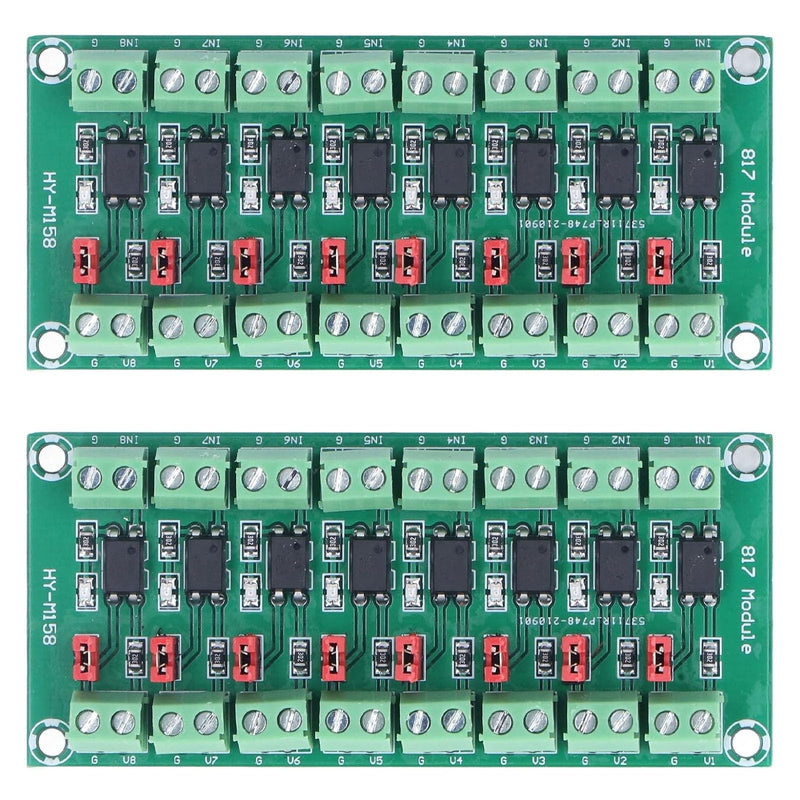 8 Channel Optocoupler Insulation Board Module 817 3.6-30V Optoelectronic Insulated Module Optocoupler Insulation Board (2) 2