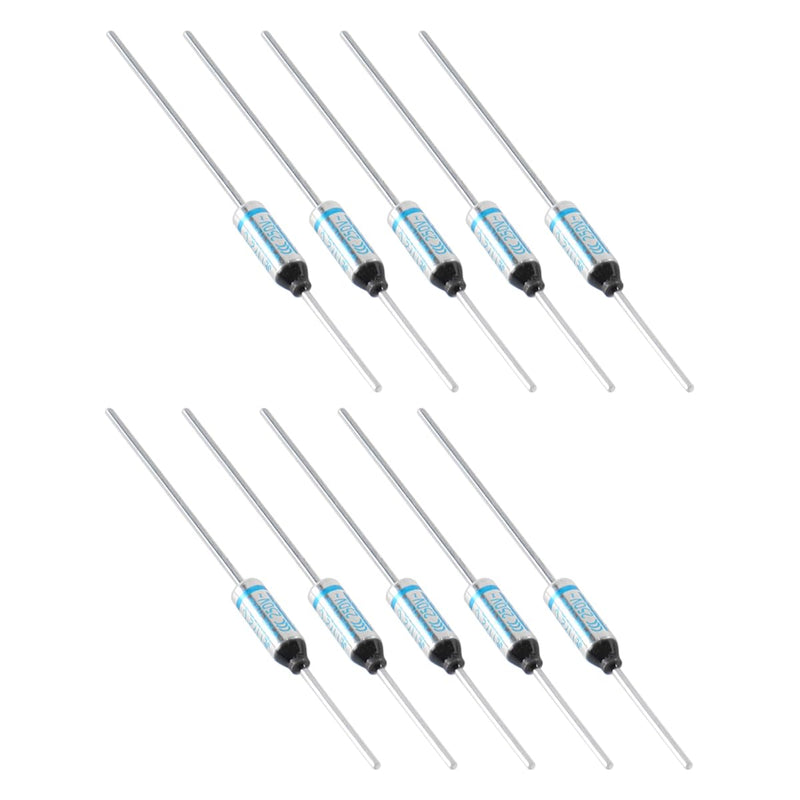 Gorise 10pcs SF169E 10A 250V Metal Thermal Fuses 172 Degree with GT-1 Crimp Connector Silicone Fiberglass Jacket for Household Electrical Appliances