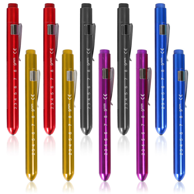 Pack of 10 Diagnostic Light Pupil Light Medicine: Pen Lights for Nurses Reusable LED Pen Lamp with Pocket Clip Pupil Light Emergency Service for Nurses Doctors