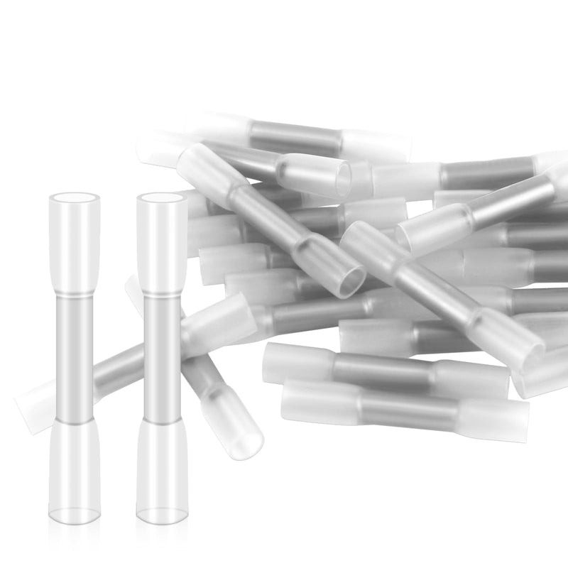 20 x Butt Connectors 26-22AWG Crimp Connector with Heat Shrink Tube, Cable Connector, Waterproof Butt Connector for Car, Boat, Marine AWG26-22