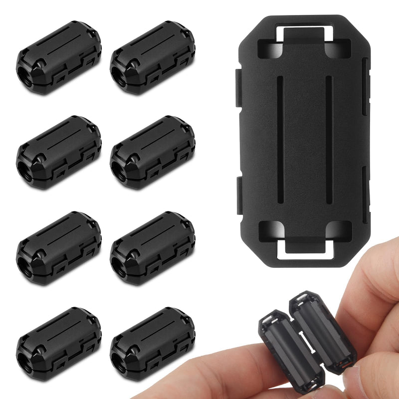 [AUSTRALIA] - 9pcs Ferrite Core for Cable, RFI EMI Folding Ferrite Core for USB Noise Reducer for 3mm/5mm/7mm/9mm/13mm Diameter Cables (Black) 