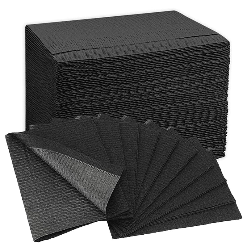 [AUSTRALIA] - WUSJCOF Pack of 50 Premium Disposable Dental Bibs, Waterproof Tattoo Bibs, Tattoo Tablecloths, Clean Pad, Tattoo Tray Covers, Multi-Purpose (Black) 