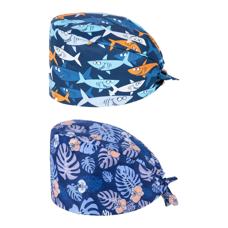 UOPJDD Pack of 2 Nurse Hat, Adjustable Headscarf Hat, Dustproof Hat, Suitable for Medical Supply, Housework, Gardening and Painting