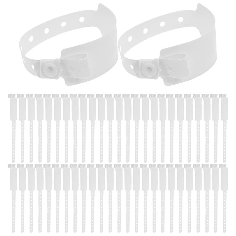 WRITWAA Pack of 100 Medical Disposable Wristbands, Empty Bracelets, ID Bracelets, ID Safety Bracelets, Hospital Accessories, White PVC