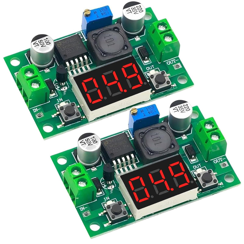 [AUSTRALIA] - RUNCCI-YUN Set of 2 Adjustable DC Step Down Power Supply Converter, 4-40V Input to 1.25-37V Output Voltage Regulator with LED Voltmeter for DIY Arduino 