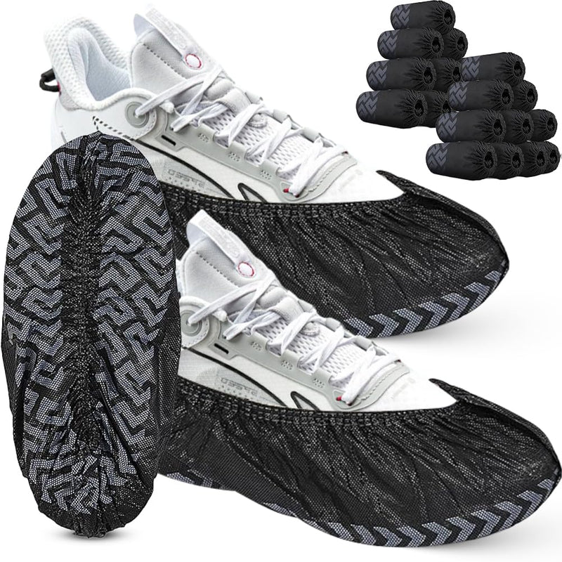 Black Non-Woven Fabric Shoe Covers Disposable 100 x Reusable Covers Shoes, Universal Size Shoe Cover, Disposable Overshoes, Waterproof, Shoe Covers Extra Tear-Resistant and Waterproof (L) L